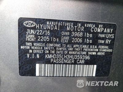 Zdjęcie 14 z 14 samochodu: 2017 HYUNDAI ELANTRA GT BASE VIN:KMHD35LH3HU359396 - miniatura