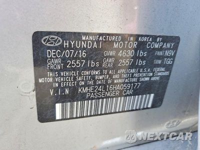 Zdjęcie 12 z 12 samochodu: 2017 HYUNDAI SONATA HYBRID SE VIN:KMHE24L16HA059177 - miniatura