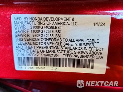 Zdjęcie 12 z 12 samochodu: 2025 HONDA ACCORD HYBRID SPORT-L VIN:1HGCY2F77SA021304 - miniatura