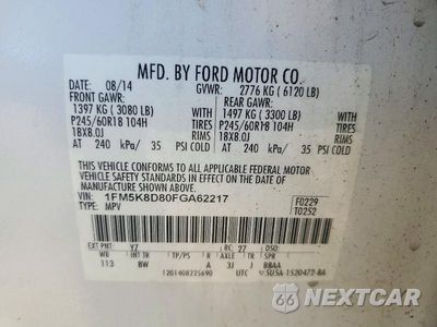 Zdjęcie 13 z 13 samochodu: 2015 FORD EXPLORER XLT VIN:1FM5K8D80FGA62217 - miniatura