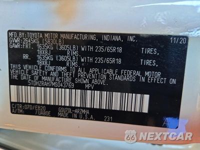 Zdjęcie 13 z 13 samochodu: 2021 TOYOTA HIGHLANDER XLE VIN:5TDHZRAH7MS043769 - miniatura