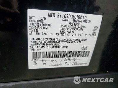 Zdjęcie 13 z 13 samochodu: 2017 FORD EXPLORER XLT VIN:1FM5K8D80HGB18370 - miniatura