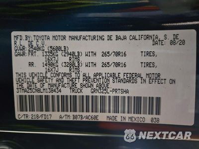 Zdjęcie 12 z 12 samochodu: 2020 TOYOTA TACOMA TRD OFF-ROAD VIN:3TMAZ5CN8LM138434 - miniatura