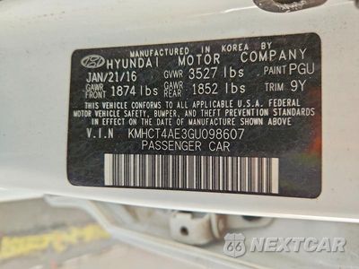 Zdjęcie 12 z 12 samochodu: 2016 HYUNDAI ACCENT SE VIN:KMHCT4AE3GU098607 - miniatura