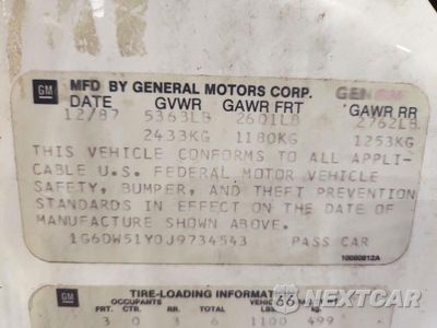 Zdjęcie 12 z 12 samochodu: 1988 CADILLAC BROUGHAM VIN:1G6DW51Y0J9734543 - miniatura