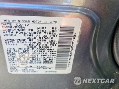 Zdjęcie 14 z 14 samochodu: 2012 INFINITI FX35 BASE VIN:JN8AS1MU0CM122392 - miniatura