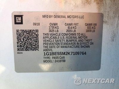 Zdjęcie 12 z 12 samochodu: 2019 CHEVROLET CRUZE LT VIN:1G1BE5SM2K7109764 - miniatura
