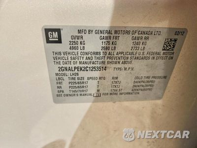 Zdjęcie 13 z 13 samochodu: 2012 CHEVROLET EQUINOX LT VIN:2GNALPEK2C1253514 - miniatura