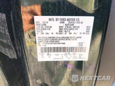Zdjęcie 12 z 12 samochodu: 2014 FORD F150 SUPER CAB VIN:1FTFX1EF0EFB97586 - miniatura