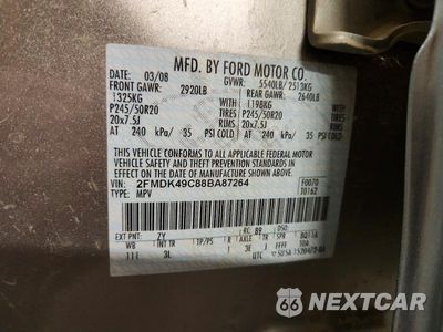 Zdjęcie 13 z 13 samochodu: 2008 FORD EDGE LIMITED VIN:2FMDK49C88BA87264 - miniatura