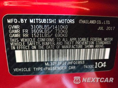 Zdjęcie 12 z 12 samochodu: 2018 MITSUBISHI MIRAGE G4 ES VIN:ML32F3FJ1JHF01853 - miniatura