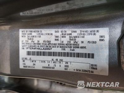 Zdjęcie 12 z 12 samochodu: 2020 FORD RANGER XL VIN:1FTER4FH0LLA24527 - miniatura