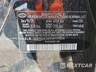 Zdjęcie 12 z 12 samochodu: 2021 HYUNDAI SONATA SE VIN:5NPEG4JA4MH111854 - miniatura