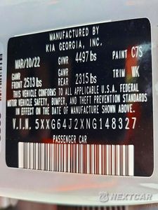 Zdjęcie 12 z 12 samochodu: 2022 KIA K5 GT LINE VIN:5XXG64J2XNG148327 - miniatura