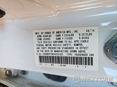 Zdjęcie 12 z 12 samochodu: 2015 ACURA TLX VIN:19UUB2F36FA005300 - miniatura