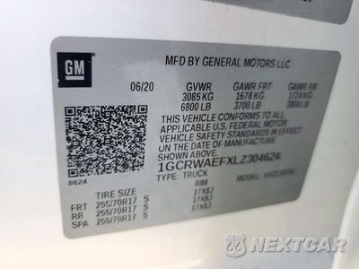Zdjęcie 12 z 12 samochodu: 2020 CHEVROLET SILVERADO C1500 VIN:1GCRWAEFXLZ304624 - miniatura