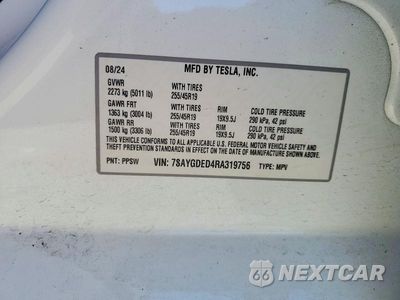 Zdjęcie 12 z 12 samochodu: 2024 TESLA MODEL Y VIN:7SAYGDED4RA319756 - miniatura