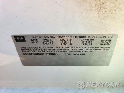 Zdjęcie 13 z 13 samochodu: 2017 CHEVROLET CRUZE LT VIN:3G1BE6SMXHS613365 - miniatura