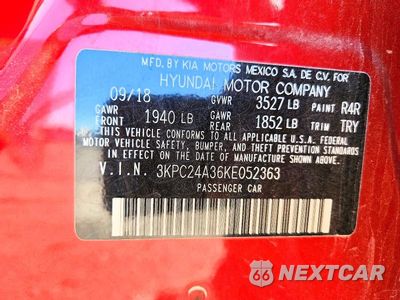 Zdjęcie 12 z 12 samochodu: 2019 HYUNDAI ACCENT SE VIN:3KPC24A36KE052363 - miniatura