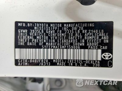 Zdjęcie 13 z 13 samochodu: 2021 TOYOTA COROLLA LE VIN:5YFEPMAE6MP159006 - miniatura
