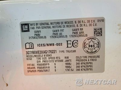 Zdjęcie 13 z 13 samochodu: 2010 GMC SIERRA K1500 SLT VIN:3GTRKWE3XAG176221 - miniatura