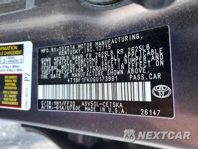 Zdjęcie 12 z 12 samochodu: 2016 TOYOTA CAMRY SE VIN:4T1BF1FK0GU173991 - miniatura