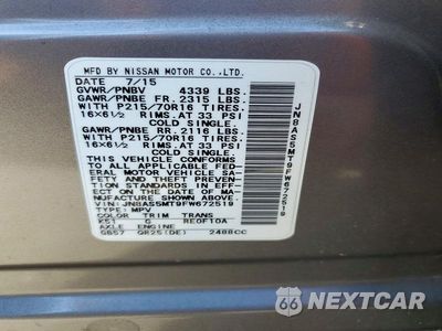 Zdjęcie 12 z 12 samochodu: 2015 NISSAN ROGUE SELECT S VIN:JN8AS5MT9FW672519 - miniatura