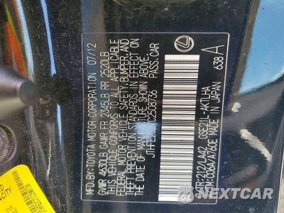 Zdjęcie 13 z 13 samochodu: 2012 LEXUS IS 350C VIN:JTHFE2C27C2508736 - miniatura