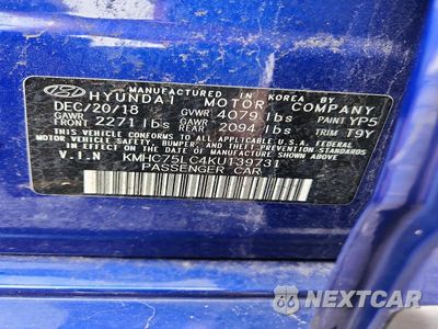 Zdjęcie 13 z 13 samochodu: 2019 HYUNDAI IONIQ SEL VIN:KMHC75LC4KU139731 - miniatura