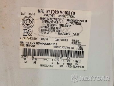 Zdjęcie 12 z 12 samochodu: 2010 FORD F150 SUPER CAB VIN:1FTVX1EV4AKC53162 - miniatura