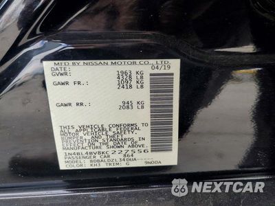 Zdjęcie 12 z 12 samochodu: 2019 NISSAN ALTIMA S VIN:1N4BL4BV8KC227556 - miniatura
