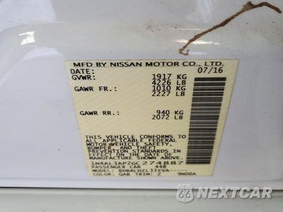 Zdjęcie 12 z 12 samochodu: 2016 NISSAN ALTIMA 2.5 SR VIN:1N4AL3AP2GC274887 - miniatura