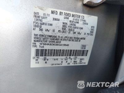 Zdjęcie 13 z 13 samochodu: 2011 FORD EXPLORER XLT VIN:1FMHK8D83BGA15643 - miniatura