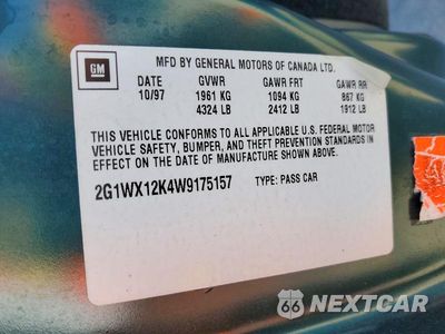 Zdjęcie 13 z 13 samochodu: 1998 CHEVROLET MONTE CARLO Z34 VIN:2G1WX12K4W9175157 - miniatura
