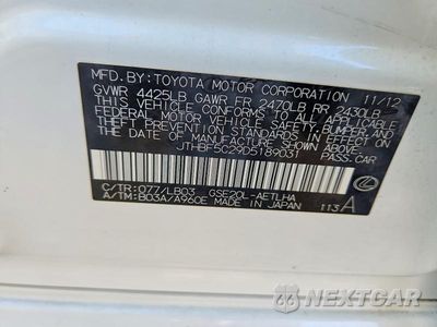 Zdjęcie 13 z 13 samochodu: 2013 LEXUS IS 250 VIN:JTHBF5C29D5189031 - miniatura