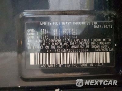 Zdjęcie 12 z 12 samochodu: 2014 SUBARU LEGACY 2.5I VIN:4S3BMBA65E3028684 - miniatura