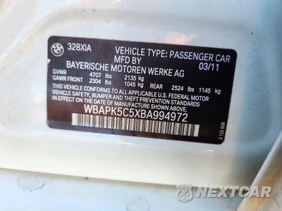 Zdjęcie 13 z 13 samochodu: 2011 BMW 328 XI SULEV VIN:WBAPK5C5XBA994972 - miniatura