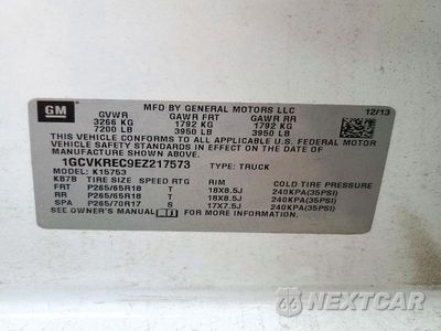 Zdjęcie 13 z 13 samochodu: 2014 CHEVROLET SILVERADO K1500 LT VIN:1GCVKREC9EZ217573 - miniatura
