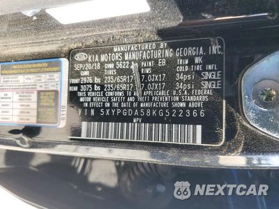 Zdjęcie 13 z 13 samochodu: 2019 KIA SORENTO LX V6 VIN:5XYPGDA58KG522366 - miniatura