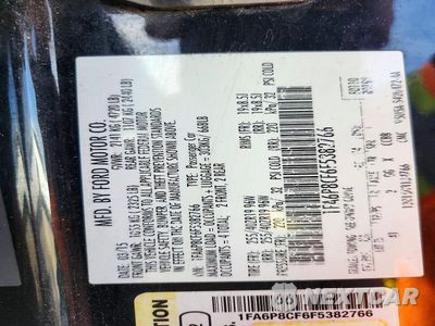 Zdjęcie 12 z 12 samochodu: 2015 FORD MUSTANG GT VIN:1FA6P8CF6F5382766 - miniatura
