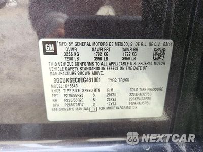 Zdjęcie 12 z 12 samochodu: 2014 CHEVROLET SILVERADO K1500 LTZ VIN:3GCUKSEC0EG431001 - miniatura