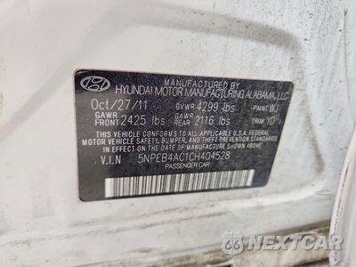 Zdjęcie 12 z 12 samochodu: 2012 HYUNDAI SONATA GLS VIN:5NPEB4AC1CH404528 - miniatura