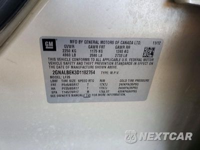 Zdjęcie 13 z 13 samochodu: 2013 CHEVROLET EQUINOX VIN:2GNALBEK3D1182764 - miniatura