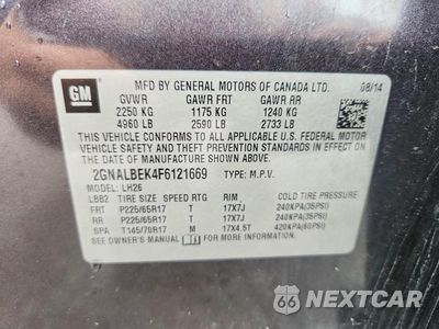 Zdjęcie 13 z 13 samochodu: 2015 CHEVROLET EQUINOX LT VIN:2GNALBEK4F6121669 - miniatura