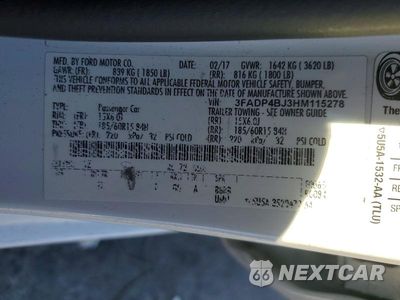 Zdjęcie 12 z 12 samochodu: 2017 FORD FIESTA SE VIN:3FADP4BJ3HM115278 - miniatura