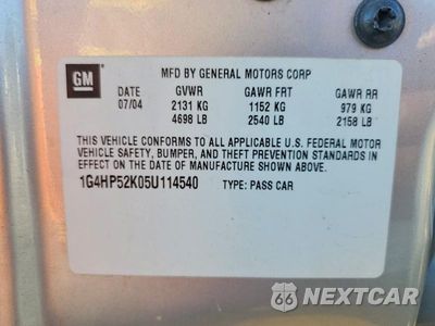 Zdjęcie 12 z 12 samochodu: 2005 BUICK LESABRE CUSTOM VIN:1G4HP52K05U114540 - miniatura