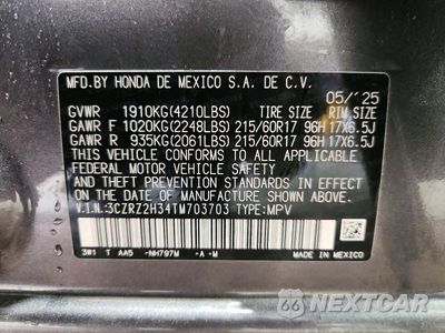 Zdjęcie 12 z 12 samochodu: 2026 HONDA HR-V LX VIN:3CZRZ2H34TM703703 - miniatura