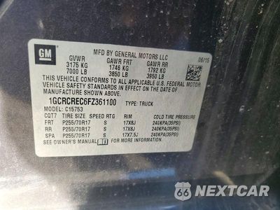 Zdjęcie 12 z 12 samochodu: 2015 CHEVROLET SILVERADO C1500 LT VIN:1GCRCREC6FZ361100 - miniatura