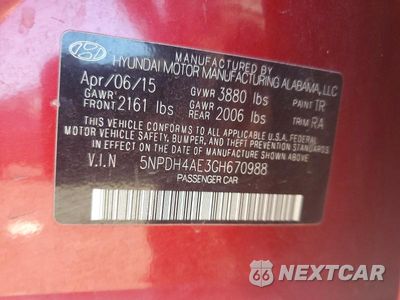 Zdjęcie 12 z 12 samochodu: 2016 HYUNDAI ELANTRA SE VIN:5NPDH4AE3GH670988 - miniatura