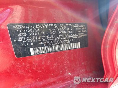 Zdjęcie 12 z 12 samochodu: 2014 HYUNDAI ELANTRA SE VIN:KMHDH4AEXEU144274 - miniatura